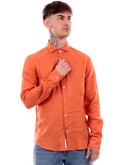 camicia yes zee arancione da uomo camicia collo piccolo francese c505up000 