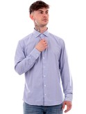 camicia bastoncino blu da uomo a righe b15 