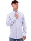 camicia bastoncino bianca da uomo a righe b15 