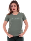 t-shirt da trekking cmp verde da donna 39t5676p 