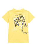 t-shirt guess gialla da bambino maxi stampa n4gi00k8hm4 