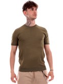 t-shirt gianni lupo verde militare da uomo a costine gl510ss24 