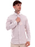 camicia bastoncino bianca a righe da uomo 111 