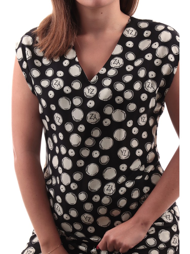 maglia-yes-zee-donna-pois-nera-e-bianca-c227y700