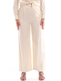 pantaloni wu'side bianchi da donna palazzo raso satin 23797 