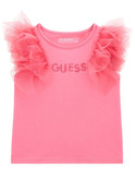 t-shirt guess rosa da neonata con balze k4gi22k6yw1 