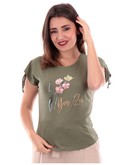 t-shirt smanicata yes zee verde da donna t237tg000 