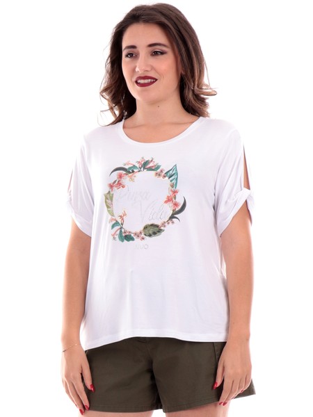 t-shirt-liu-jo-bianca-da-donna-nodino-maniche-va4106js360