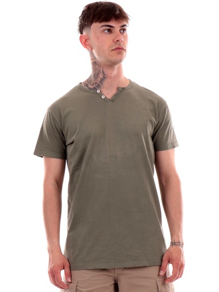 t-shirt-impure-verde-da-uomo-con-bottoni-chester-cts4399